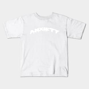 Anxiety Graphic Novelty Design in White Kids T-Shirt